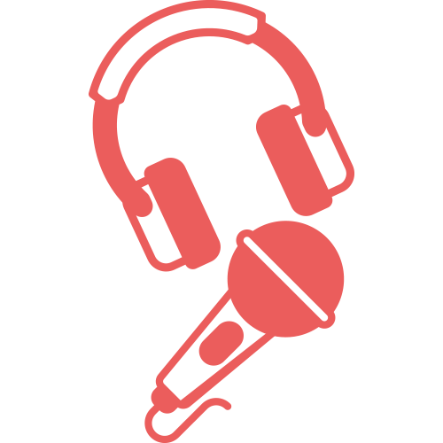 Illustration of headphones and a mic